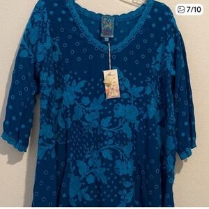 Blue Floral Women's Top